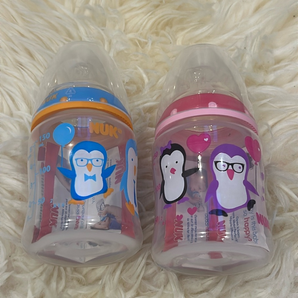 Nuk 150ml Baby Bottles Plastic in Blue & Pink